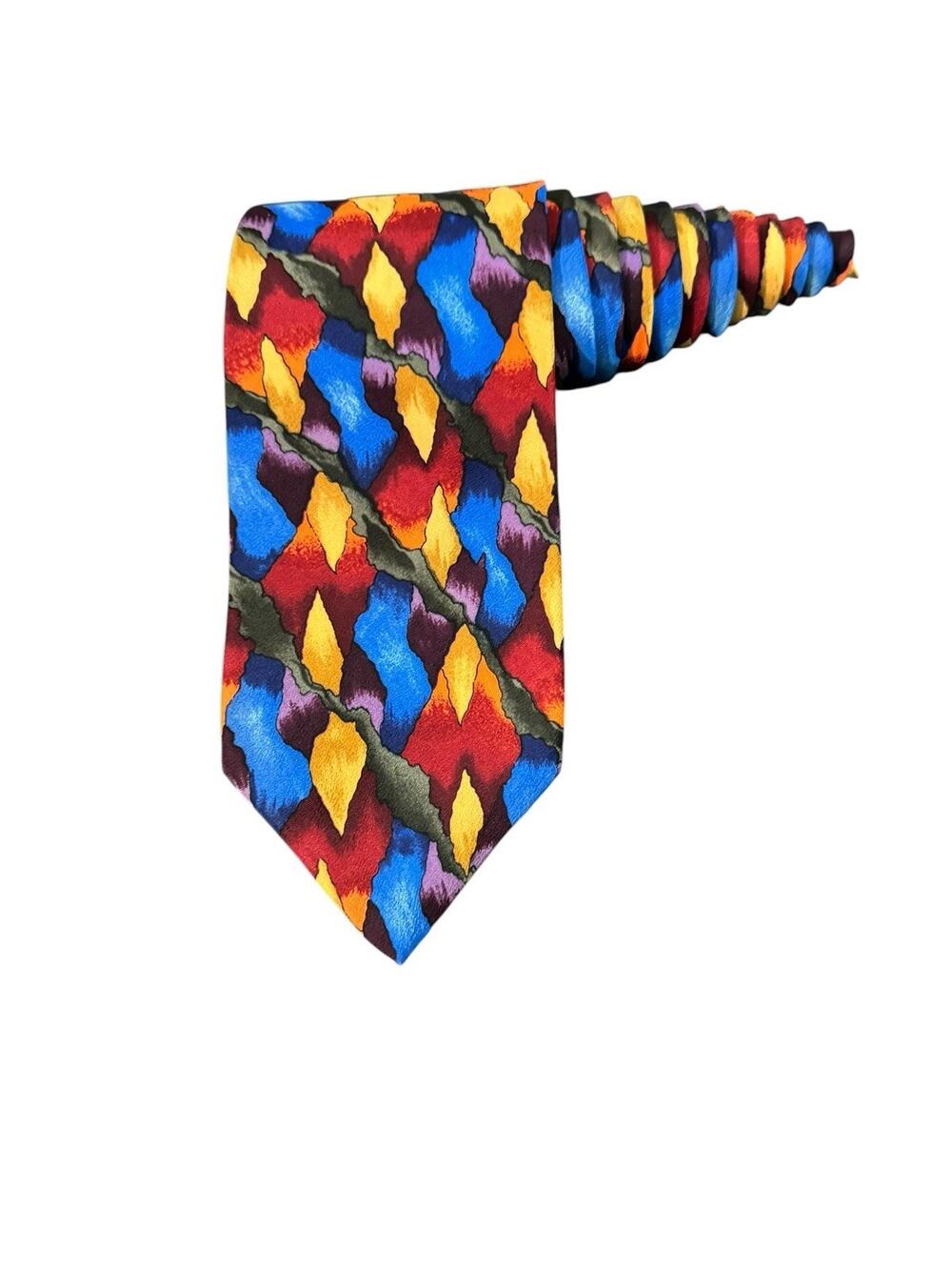 J Garcia Blue Mountain Collection Six Multicolor Vintage Necktie 100% Silk